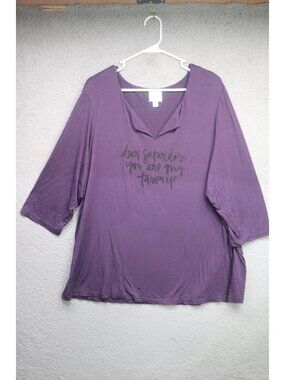 Sunday 3/4 Sleeve Deep Purple Top-Size 3X-Very Soft-Whimsigoth